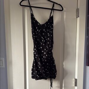 Black Dress with White Floral Pattern